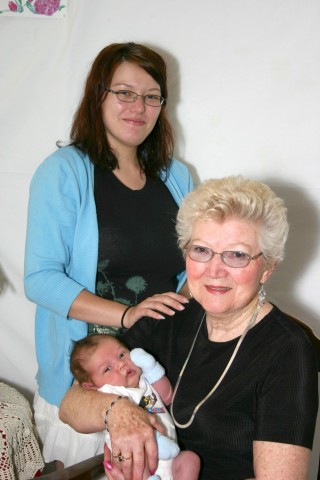 Mommy, Great Grandma and me